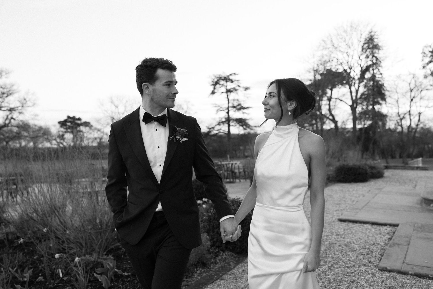 romantic couple portraits St Tewdrics House winter wedding Wales