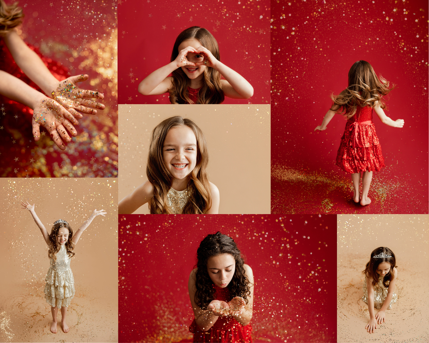 Glitter portraits in red and tan located in Magnolia Texas
