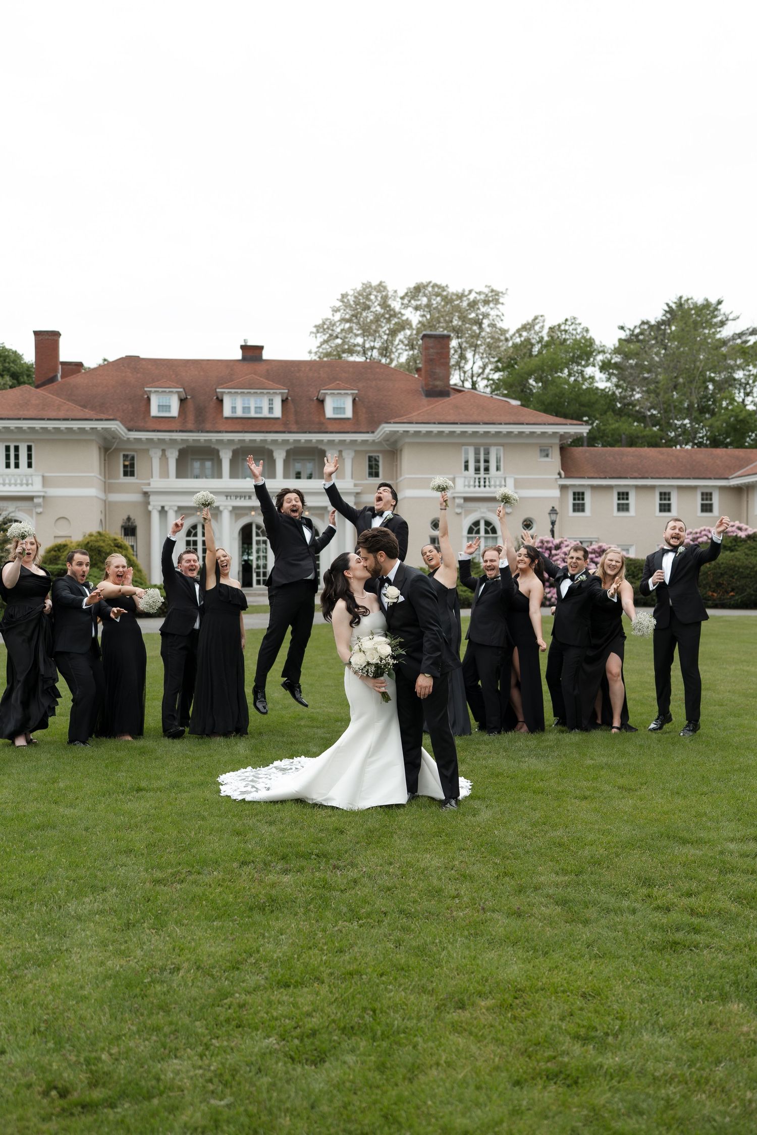 bridal party at tupper manor mansion in beverly massachusetts
