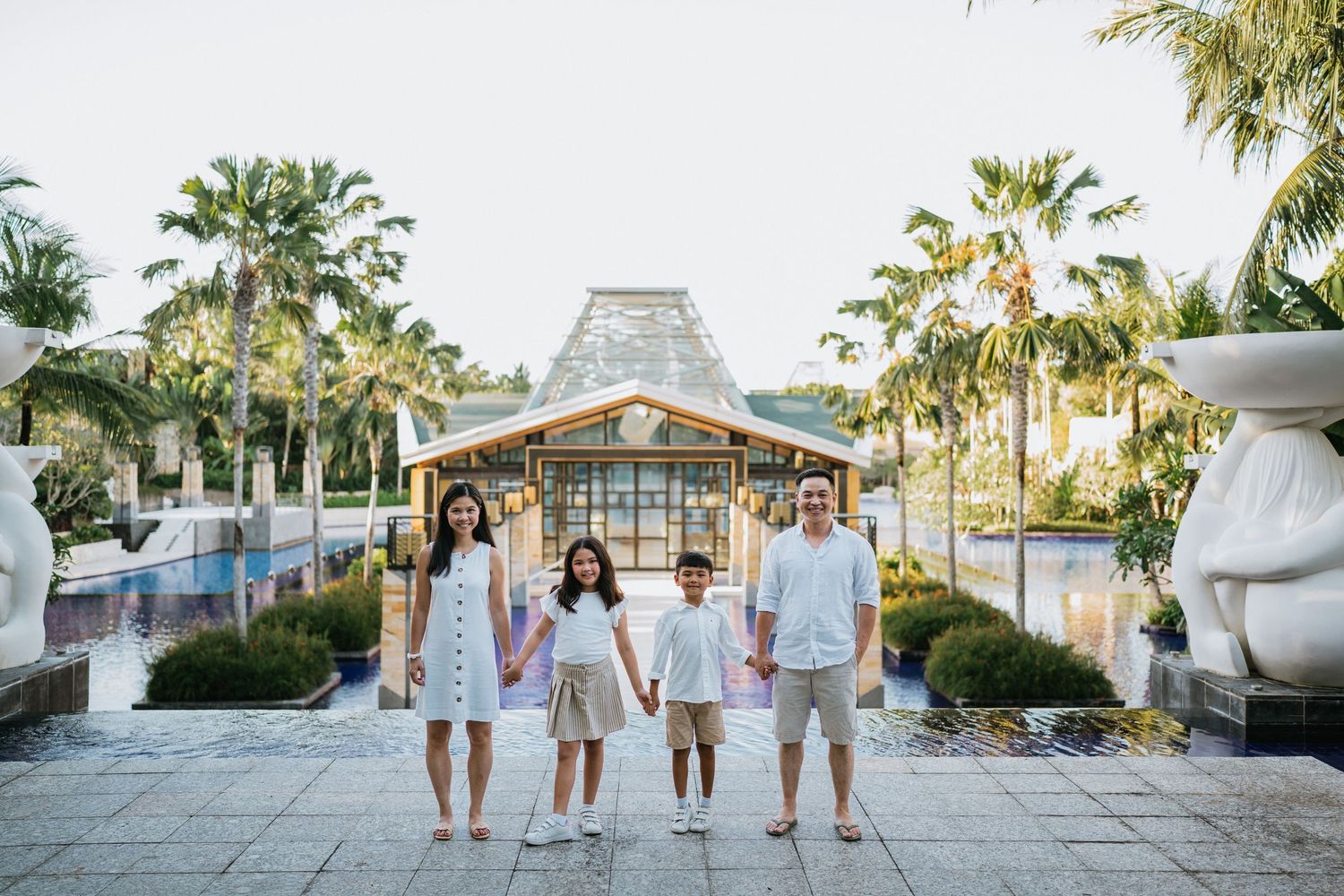 Happy family portrait at The Mulia Bali Nusa Dua