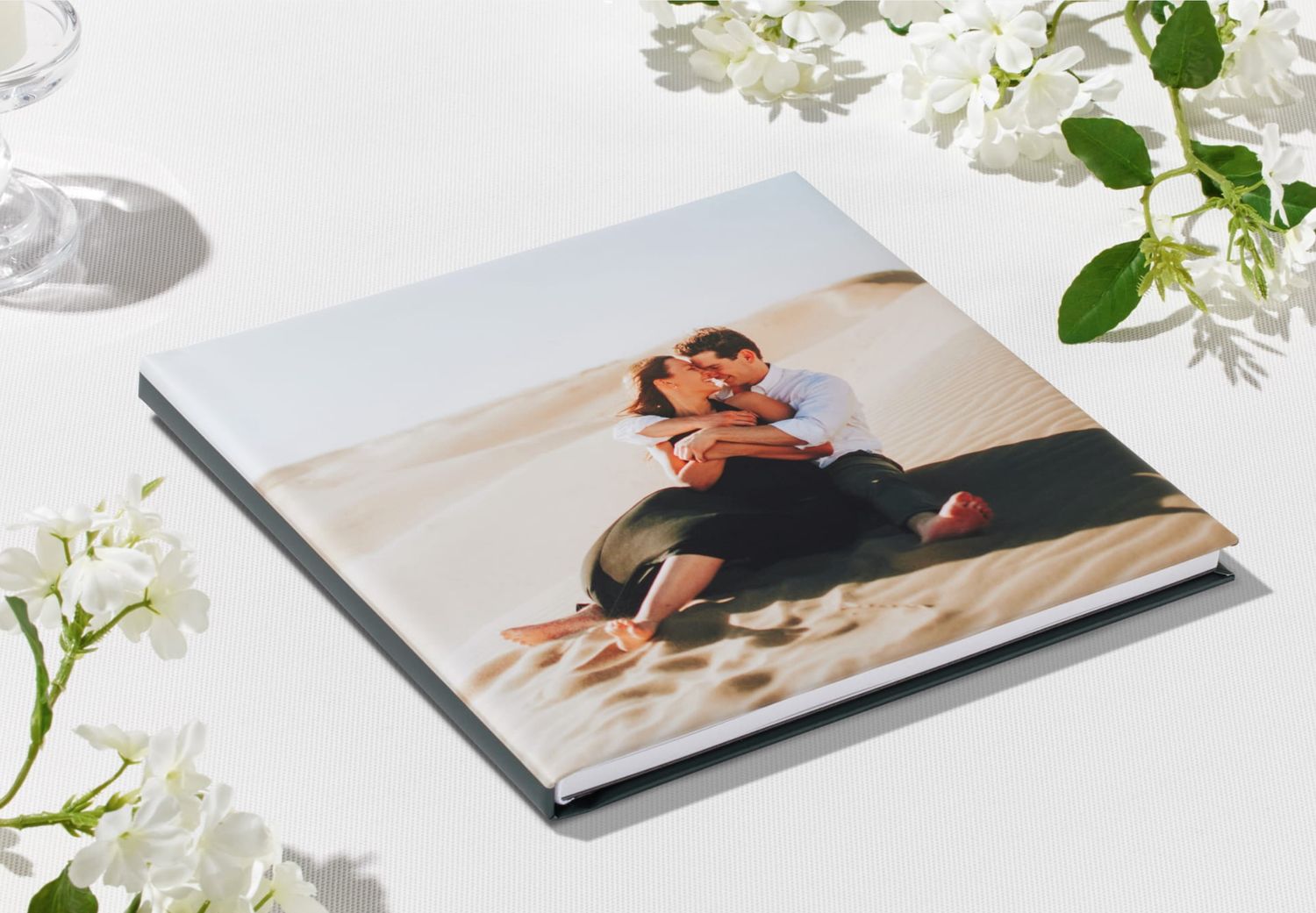 High-quality layflat album displaying full-page photo spreads