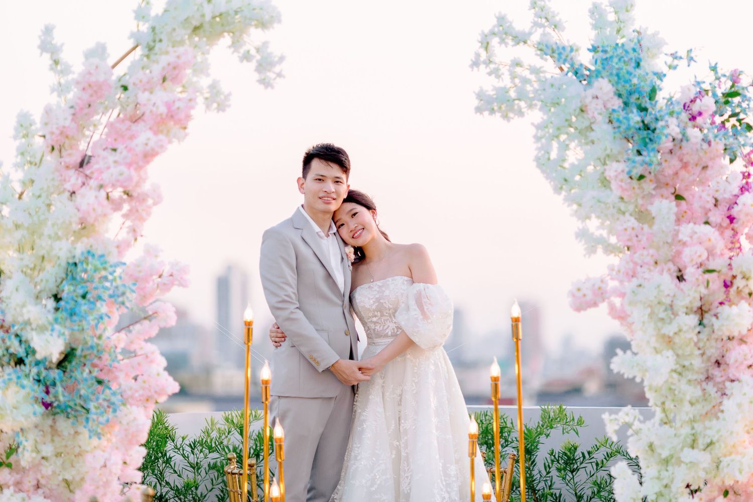Kyle & Rowena | Pastel Rooftop Wedding