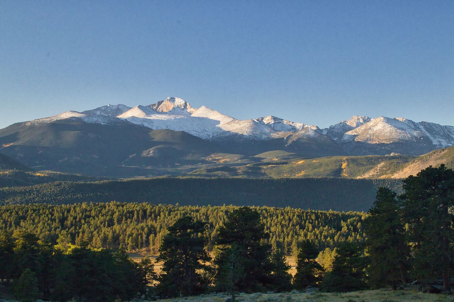 Longs Peak and Mt Meeker in the background, overlooking Upper Beaver Meadows. Pixcapades | The Rocky Mountain Proposal Photographer