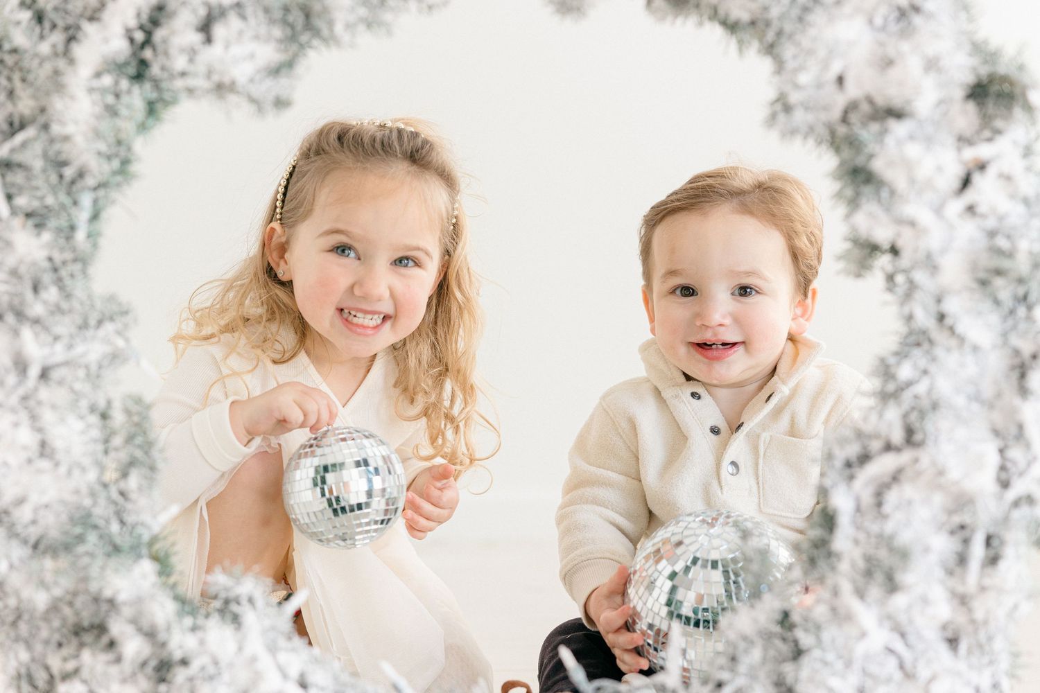 Family in the studio for Holiday Mini Sessions in CT.