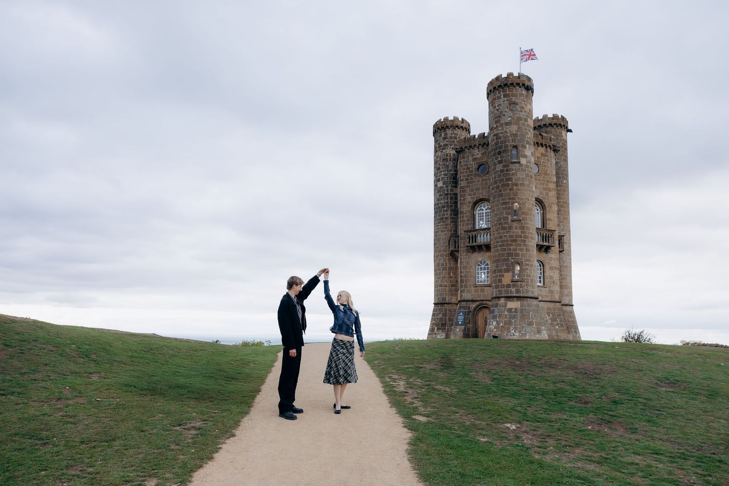 Private sunset proposal at Broadway Tower in the Cotswolds.