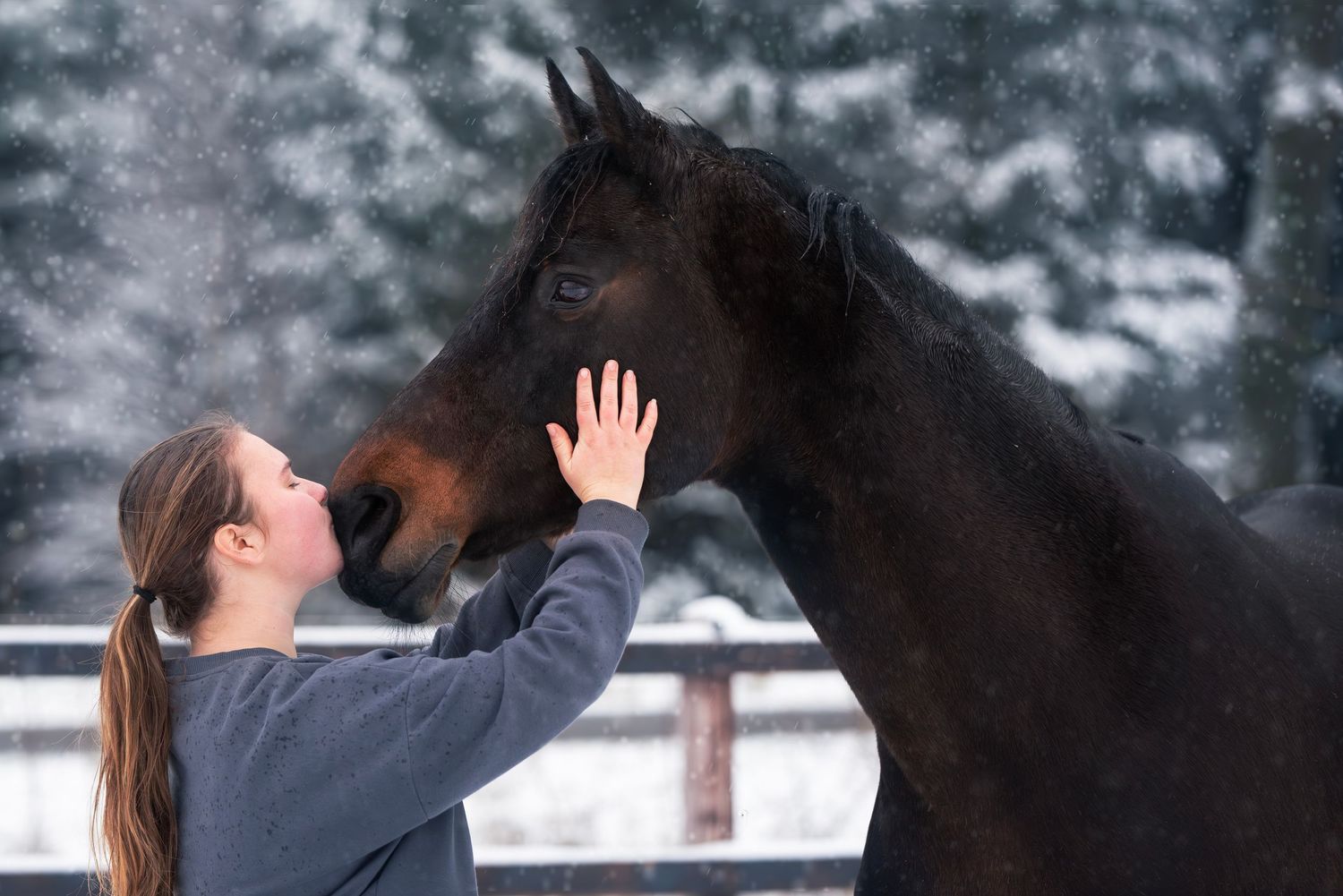 Paardenfotograaf legt bijzondere momenten vast met romantische portretten in de Gelderlandse natuur.
