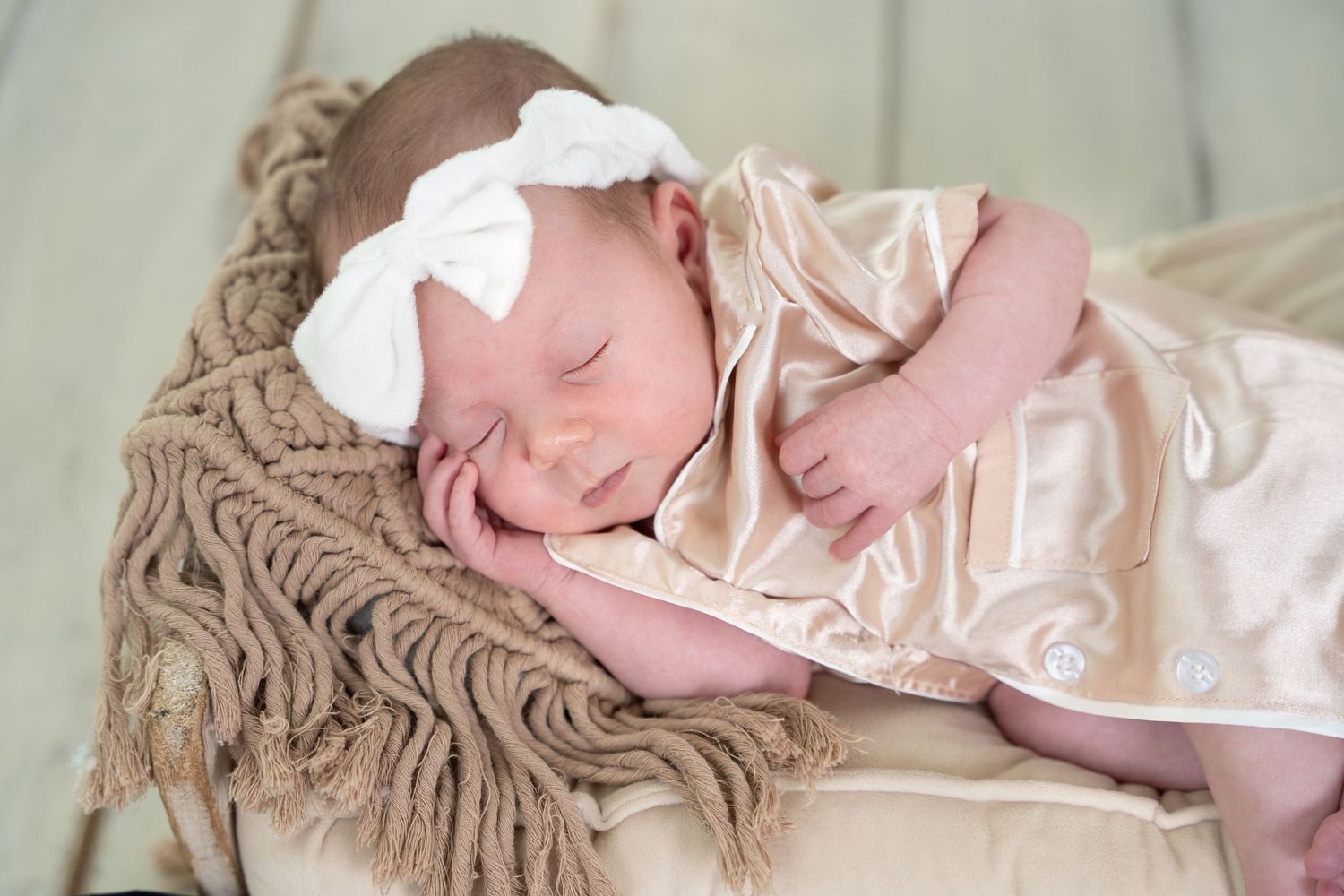 Close-up photo of a newborn during a newborn photography Dubai