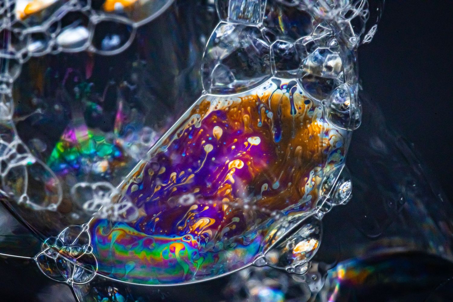 Bubbles: colorful macro detail photo