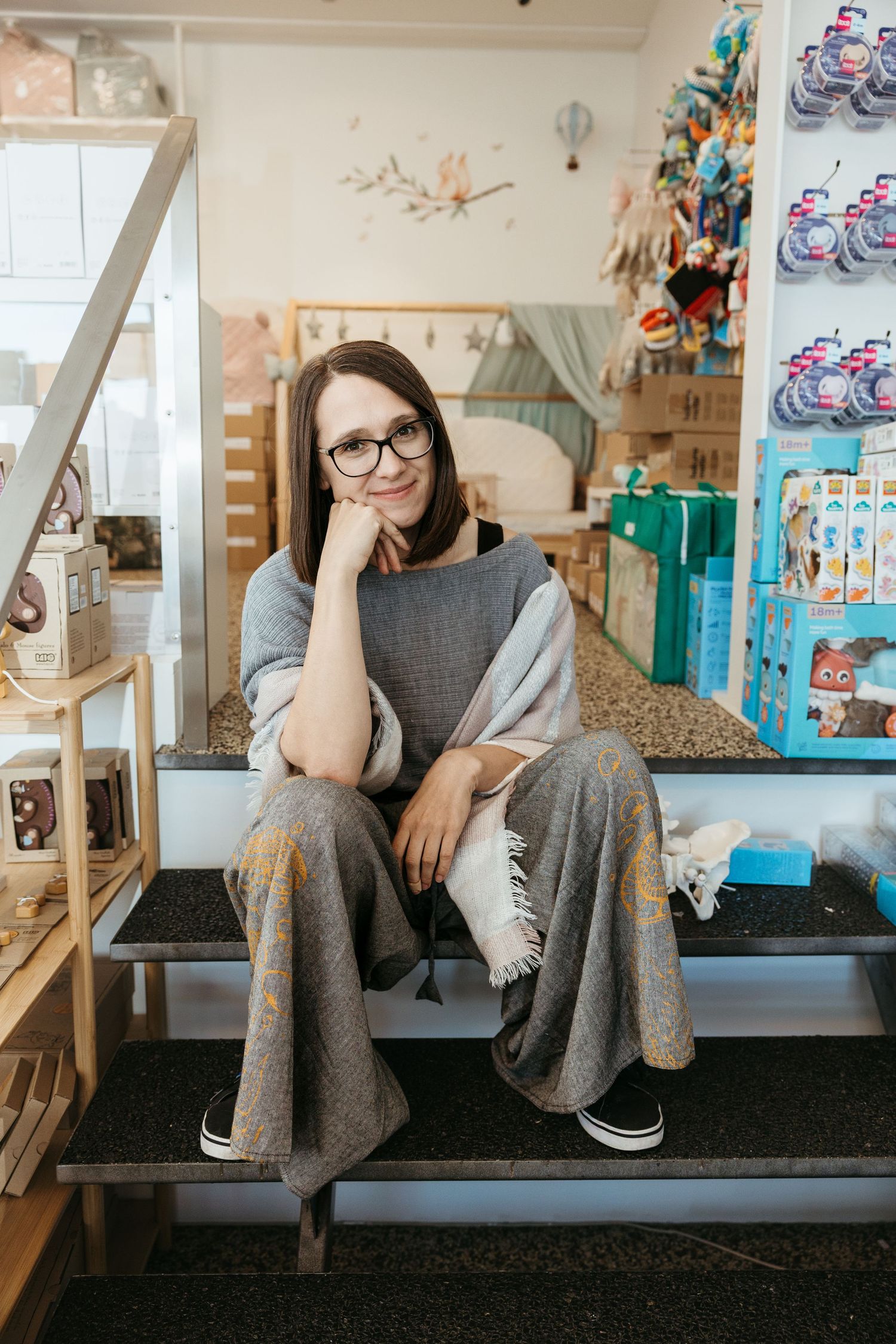 Birth class instructor in Iceland, Paulina Koltan from Dobry Porod. Picture taken in beautiful children shop Polka