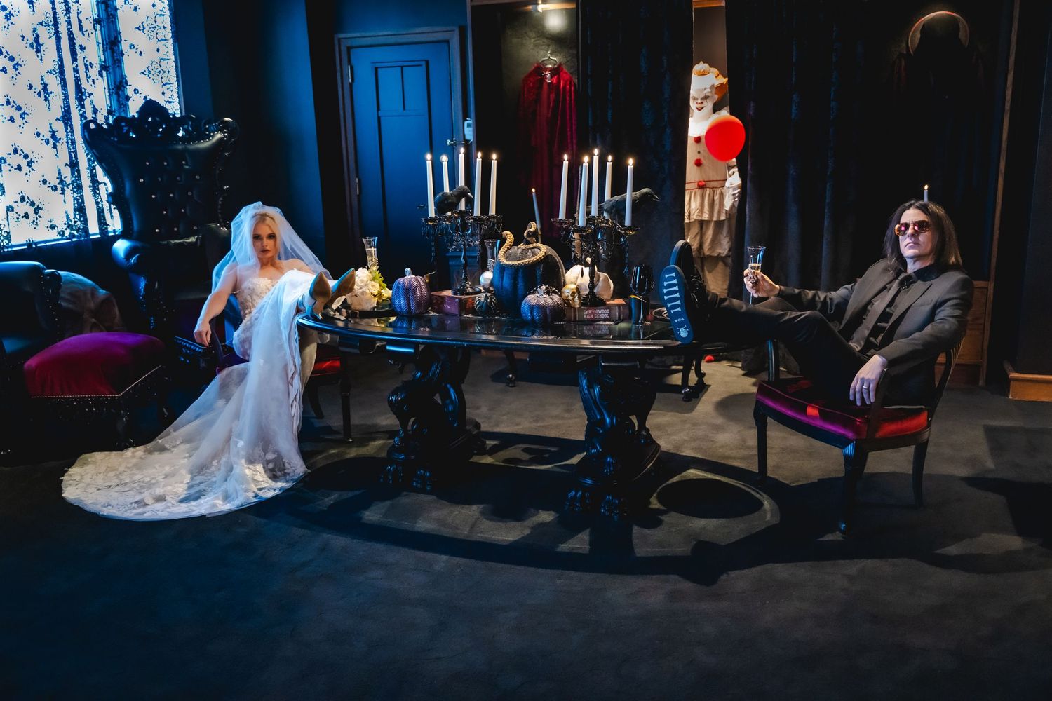 Gothic bride meets rock 'n roll vibes in this epic Halloween Las Vegas elopement. Bold, moody, and unforgettable.