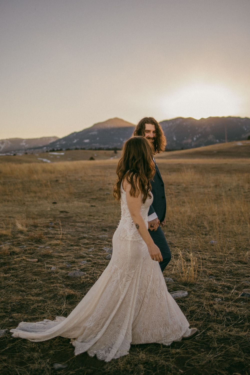 Couple getting married in the Colorado Mountains of Boulder