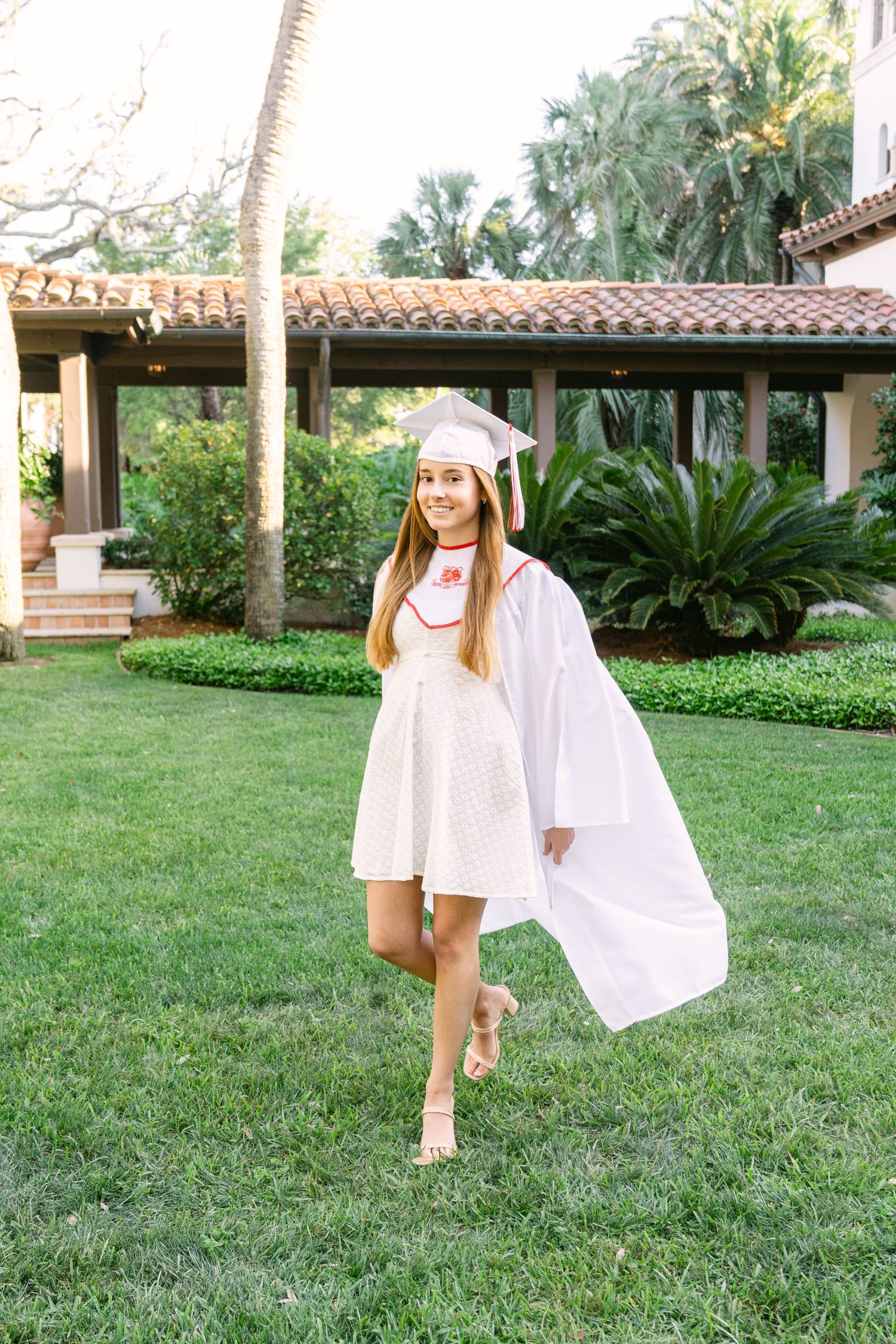Sea Island senior photographer capturing elegant graduation portraits of Gabi Johnson in the Golden Isles at the Cloister on Sea Island