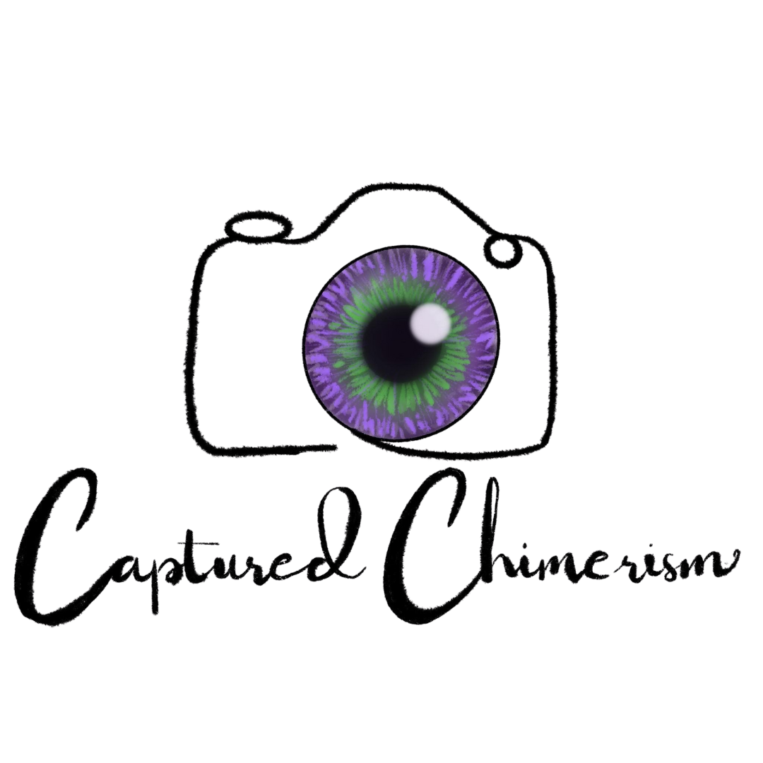 Artistic sketch of three different eye designs showing abstract detail and unique purple and green coloring.
