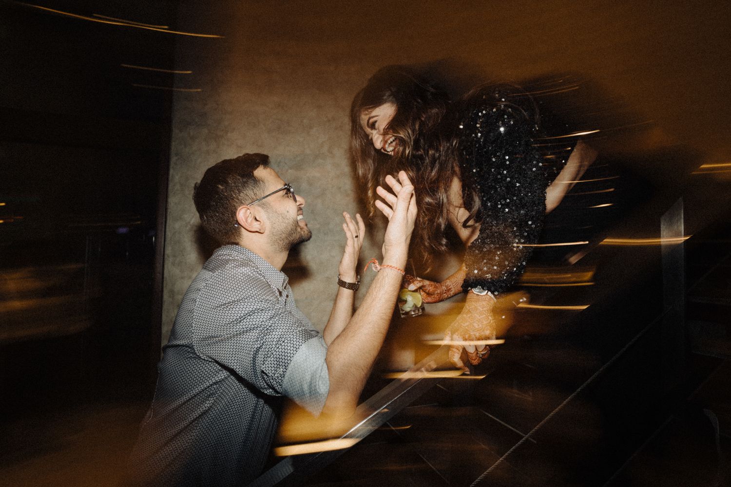 Stunning artistic low-light indoor wedding photography sequence, expertly shot by a trusted wedding photographer in Mumbai.