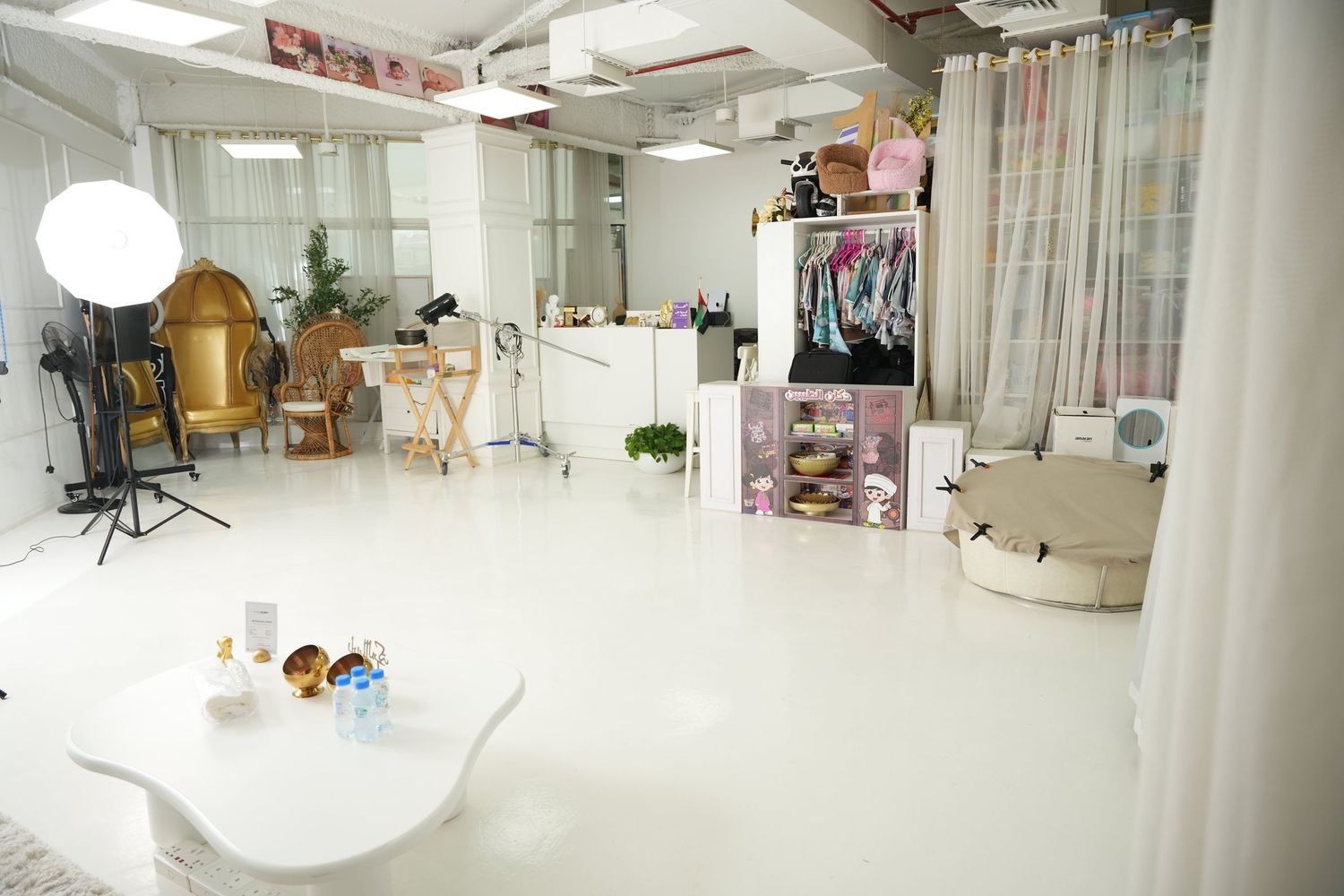 Interior of a photography studio Dubai with professional setup