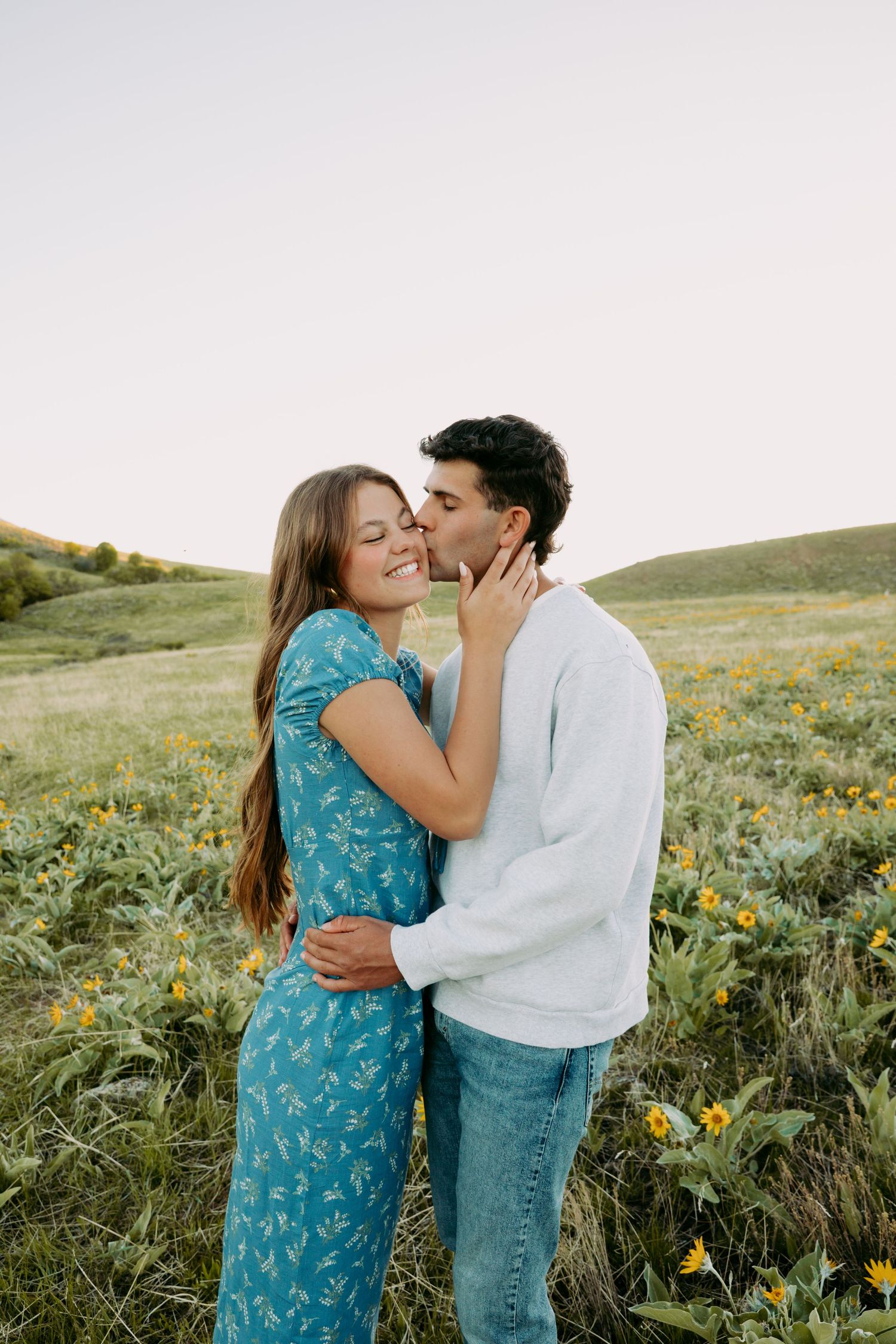 Mountain wildflower engagement session in Logan Utah.