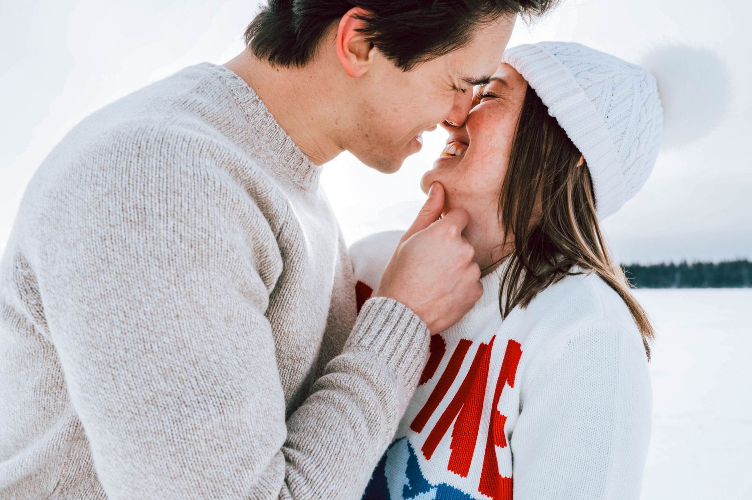 An engagement session in Calgary, Alberta at Glenmore Reservoir.