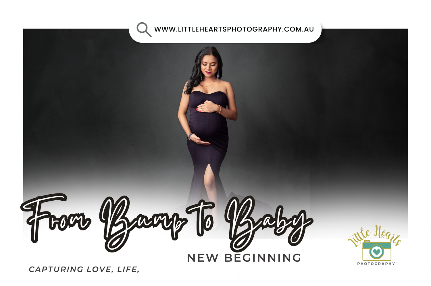 Vintage-style photography banner showing camera logo and film strip for creative seasonal photoshoots in Sydney.