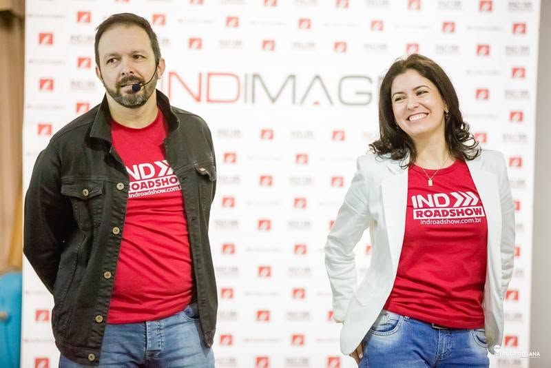 Fernanda Marques e Reinaldo Martins durante o IndRoadShow em Belo Horizonte, em 2014.