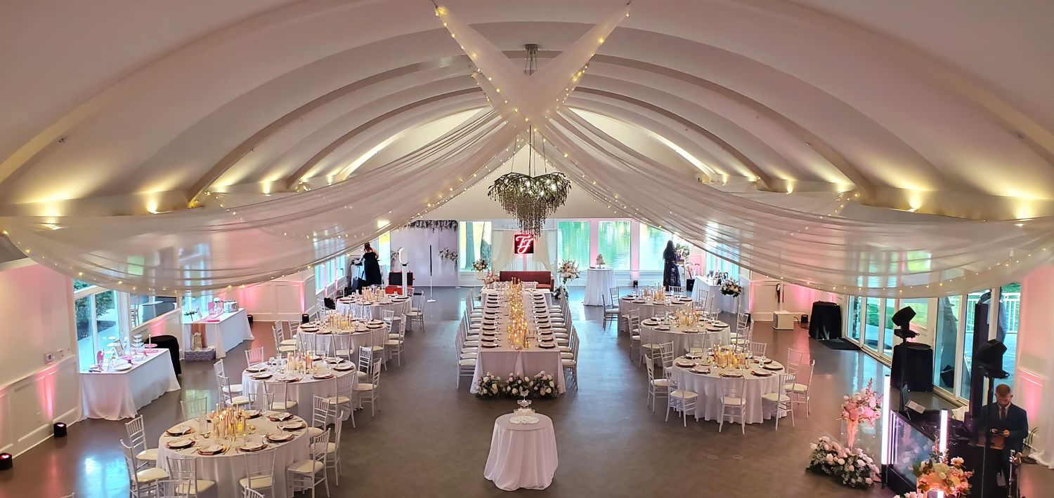 Elegant wedding reception hall at Swan Lake Event Center Wedding Venue