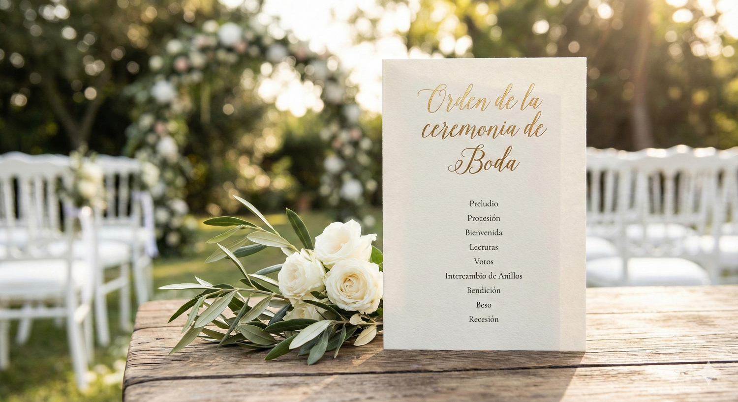 Ceremonia de boda en iglesia ornamentada, con la dramática cola de un vestido blanco sobre arquitectura de piedra y alfombra roja.