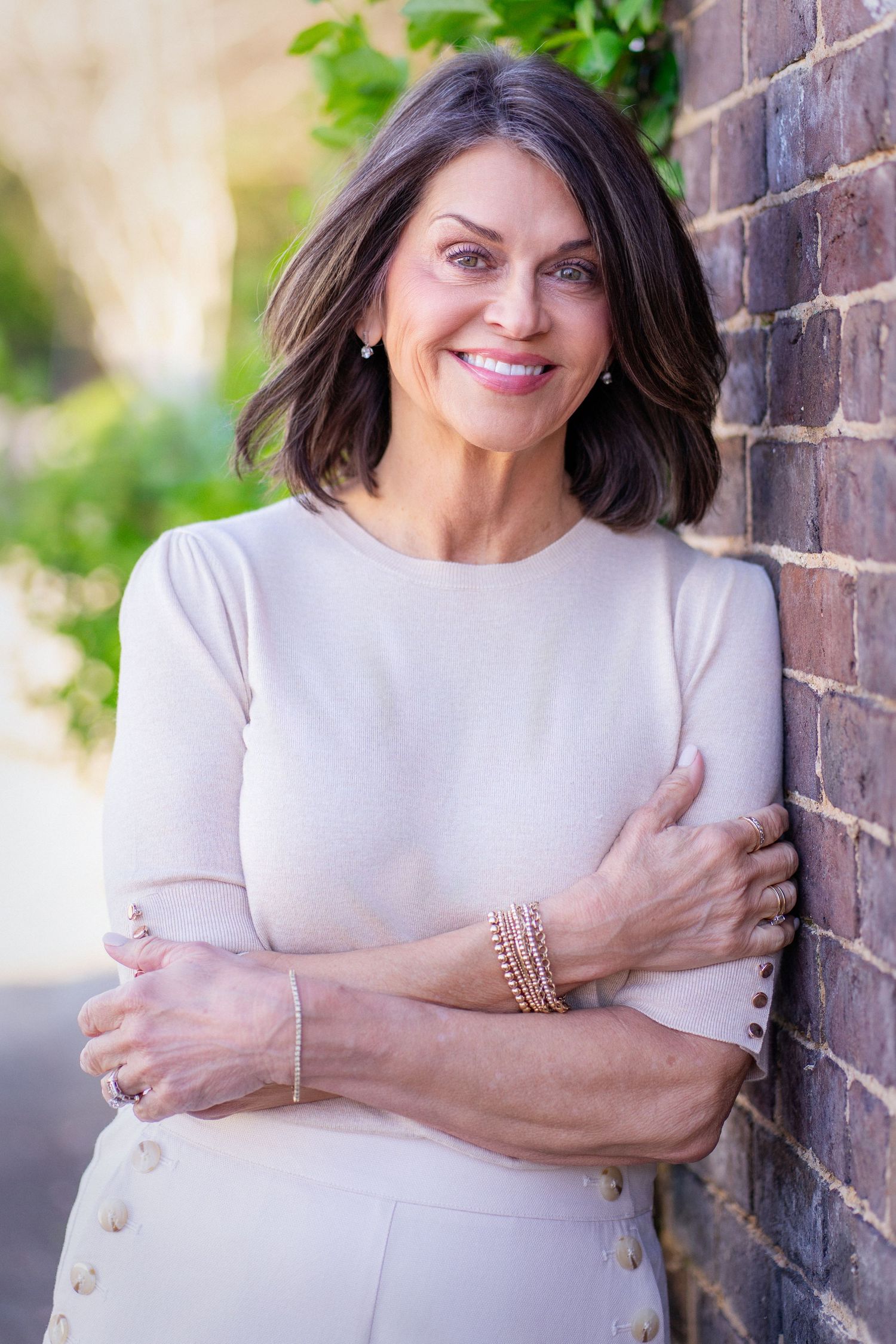 Environmental headshot of East Tennessee realtor taking in downtown Dandridge, TN by headshot and personal branding photographer