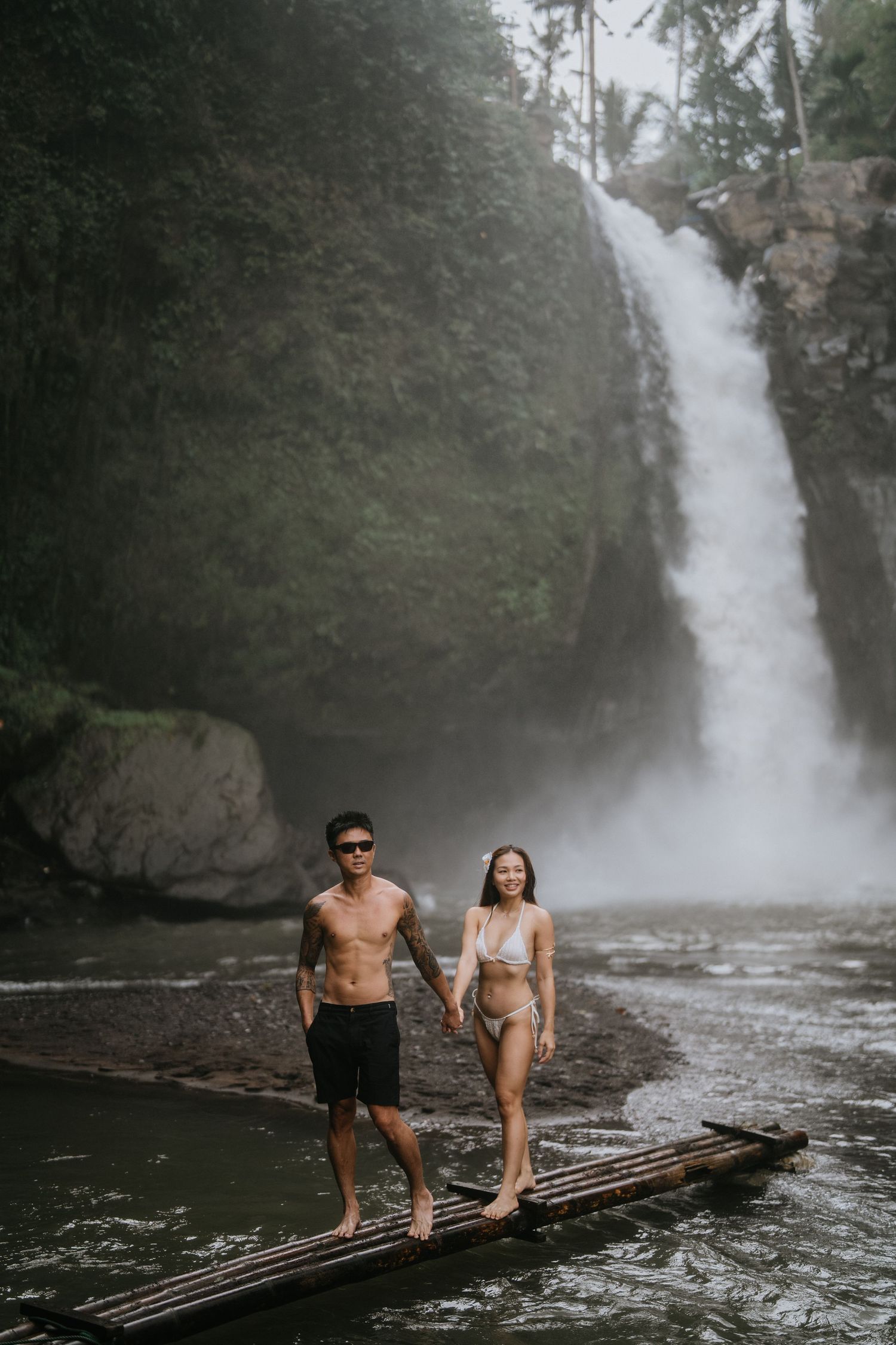 Couple photography at Blangsinga Waterfall.