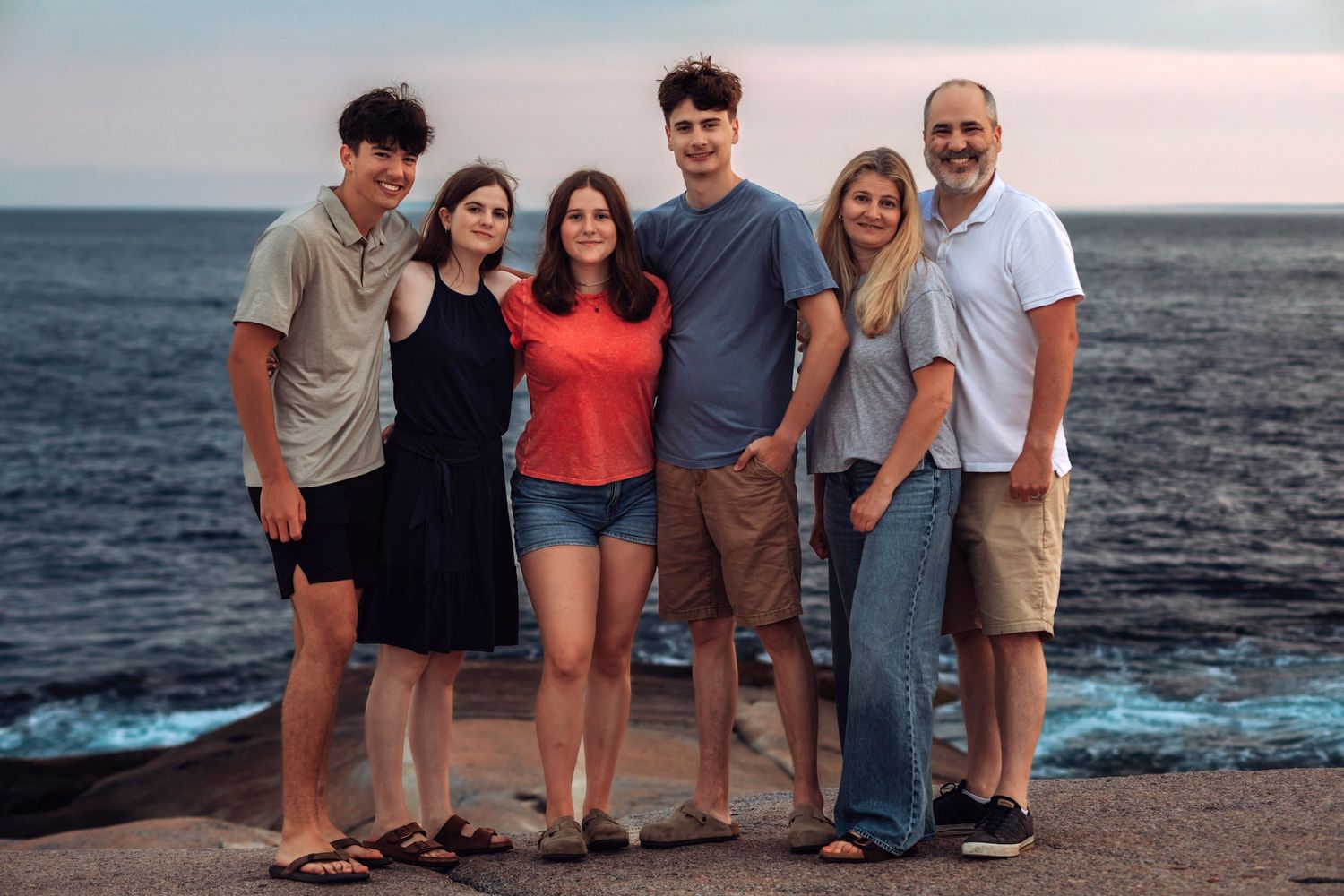 Atlantic Memories Photography Peggy's Cove Nova Scotia family at portrait at sunset
