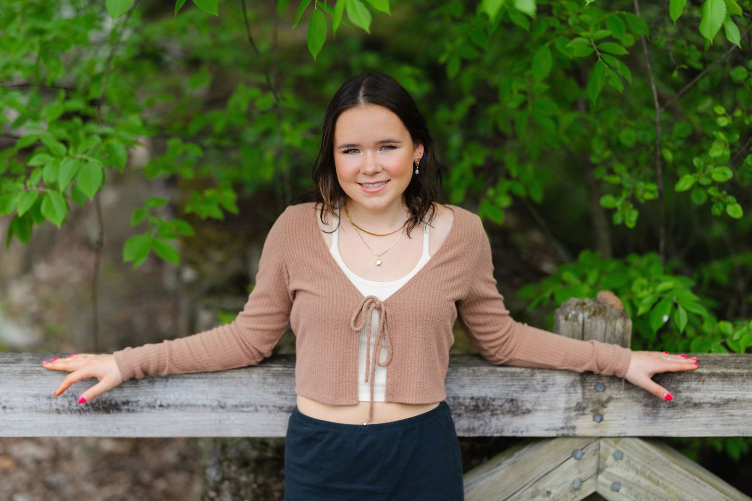 Springtime high school senior portrait in Hudson, Ohio, captured by local professional photographer Tom Forrest.