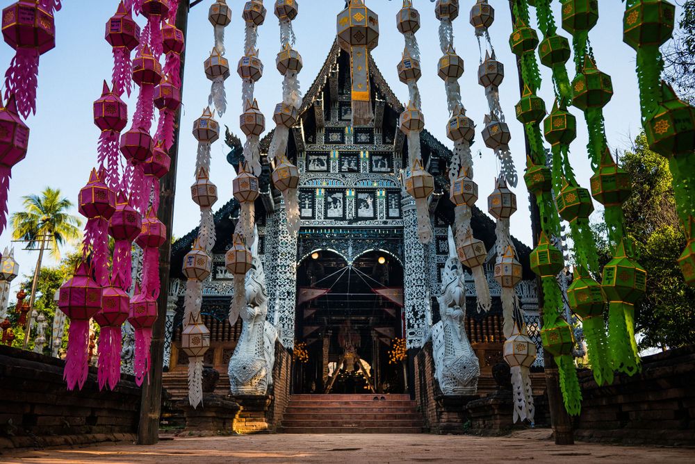Ornate temple entrance decorated. Things to do in the Centre of Chiang Mai