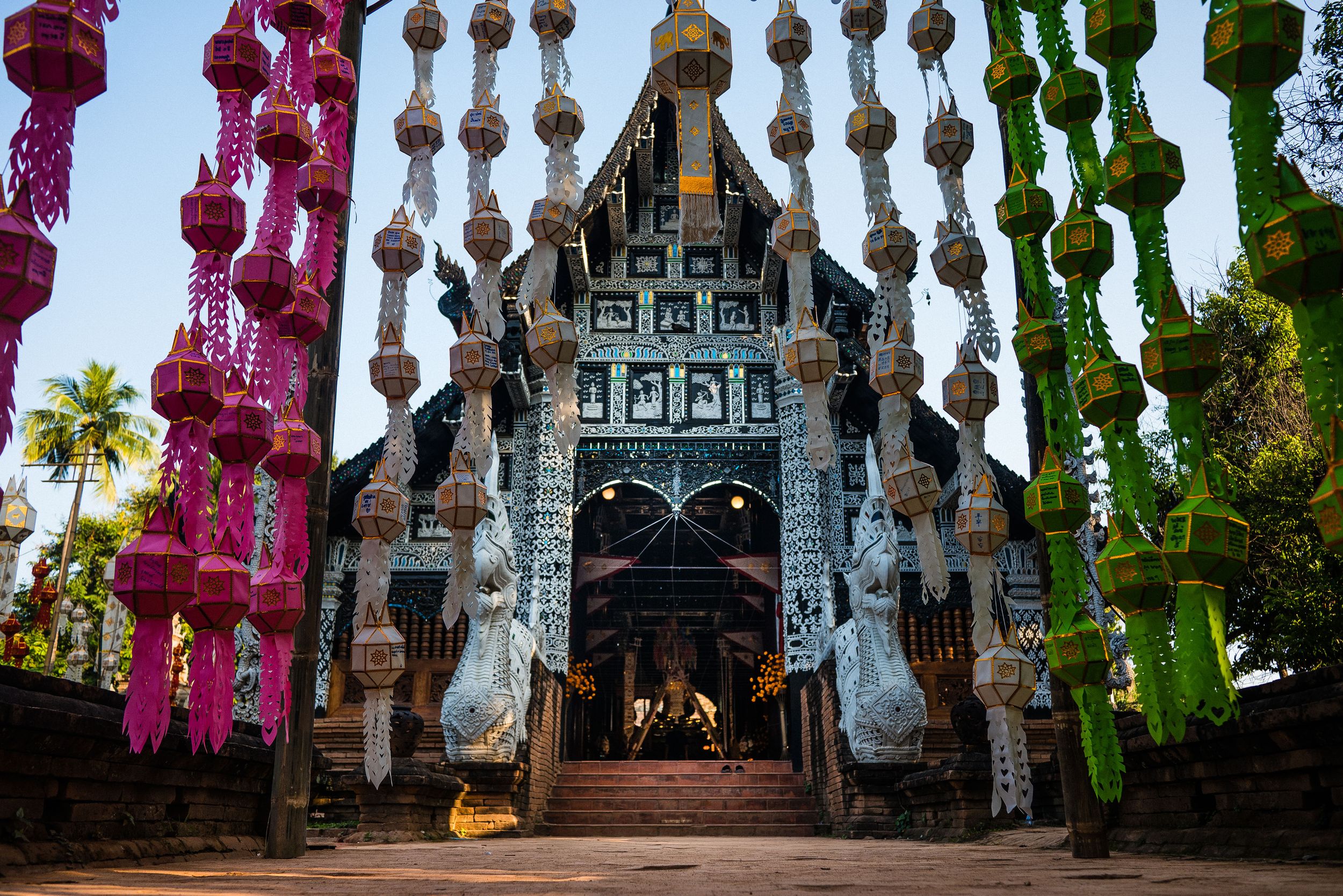 Ornate temple entrance decorated. Things to do in the Centre of Chiang Mai