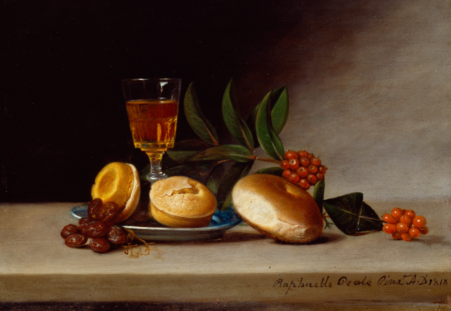 Raphaelle Peale, Still Life with Wine Glass, 1818