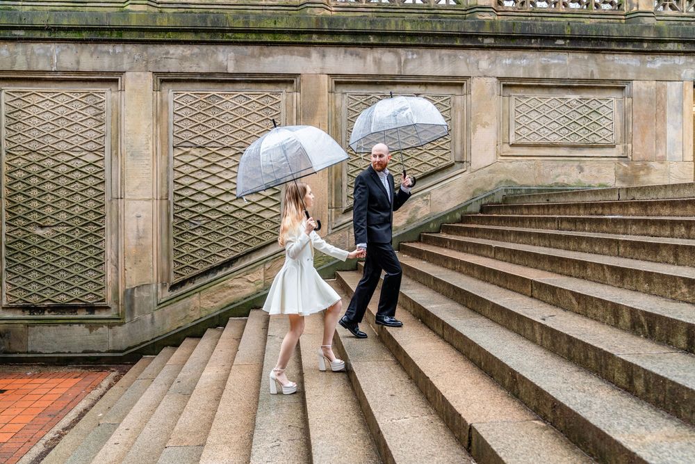 Lydia & Matthew’s Romantic Rainy Engagement Session in Central Park NYC ...