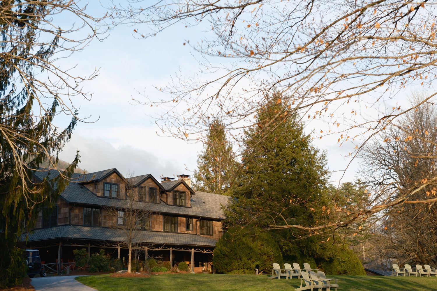 View of the front of the Inn at High Hampton Resort