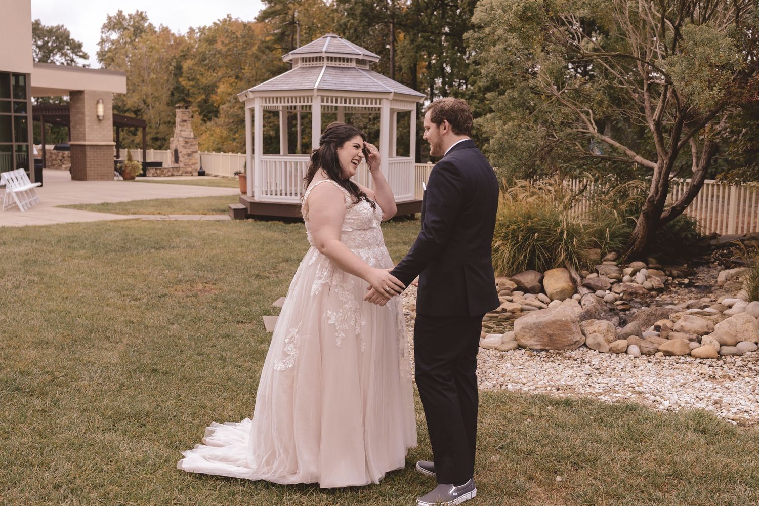 First Look, Bride and Groom first look, wedding day, embassy suites in concord. Charlotte North Carolina Wedding Photographers