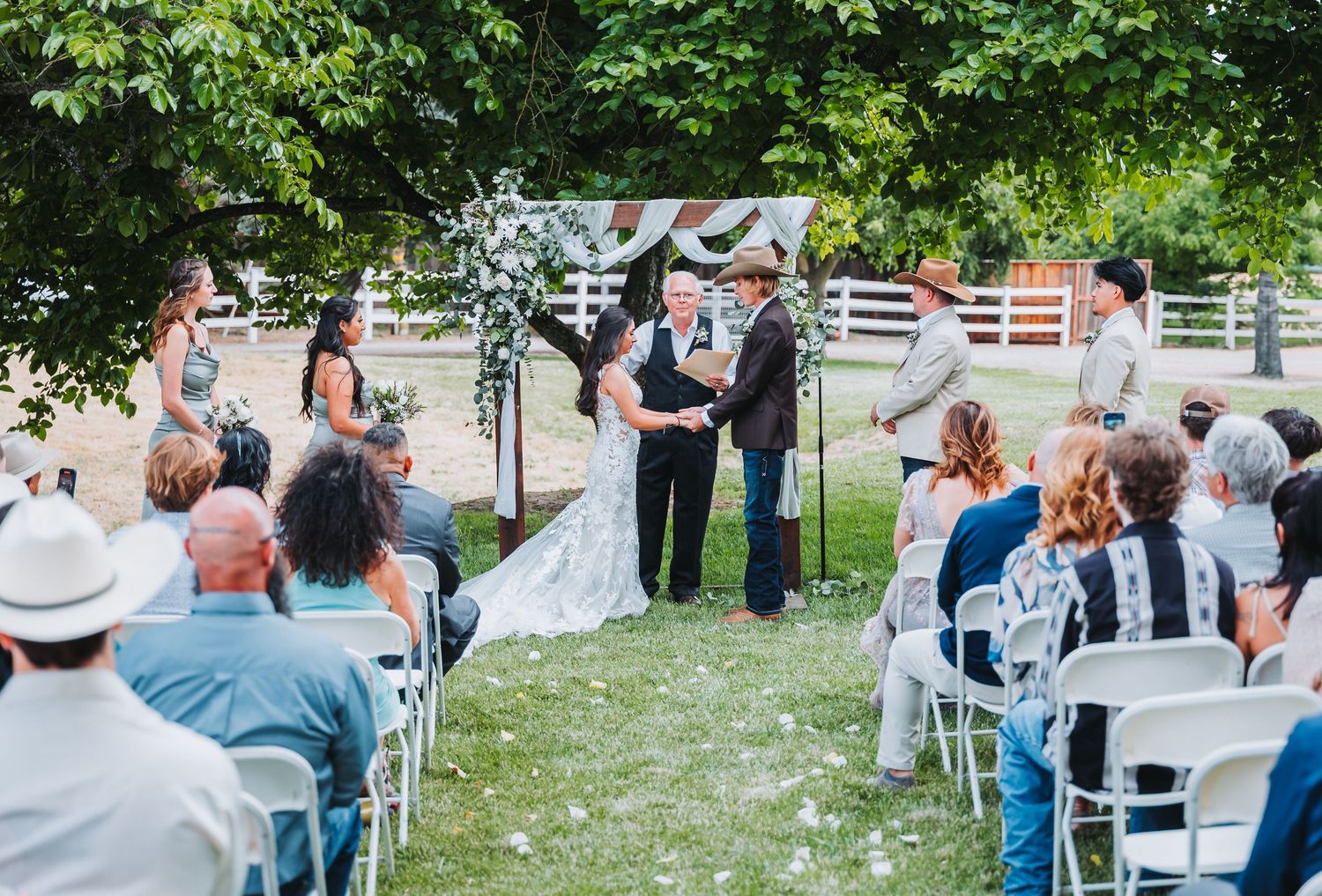 Bride and groom preparing to kiss