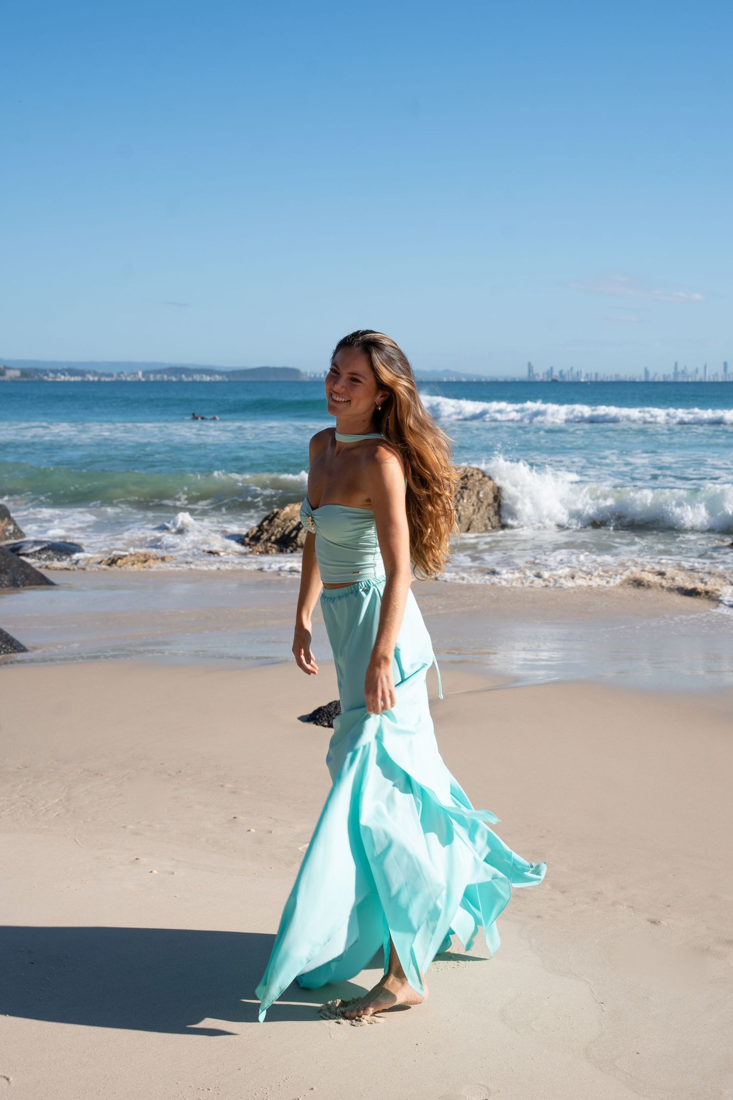 Maria in Aquamarine set – Coolangatta swimwear photoshoot