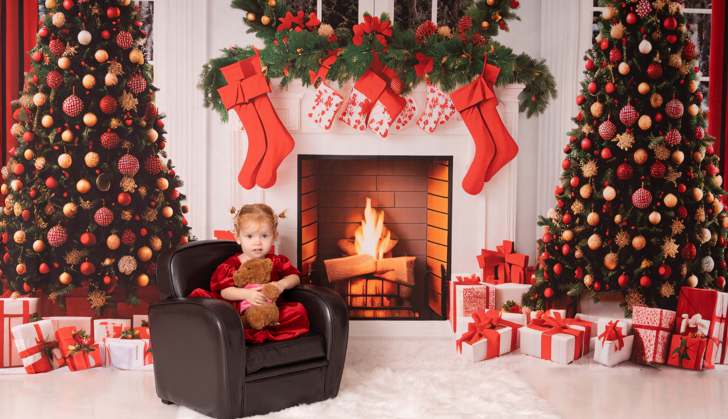 Newborn baby portrait taken during Christmas photoshoot Dubai