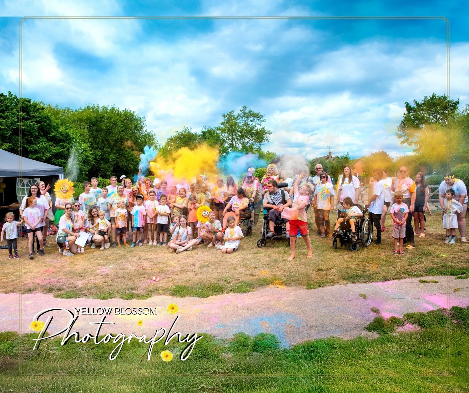 Families at the Sunflower SEND Hub Colour Walk in Haverhill Suffolk 2025