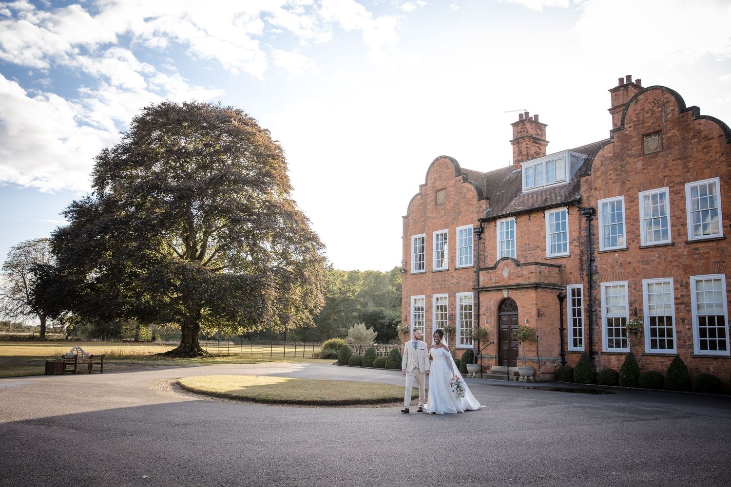 Kelham House wedding photographer capture of bride and groom at sunset