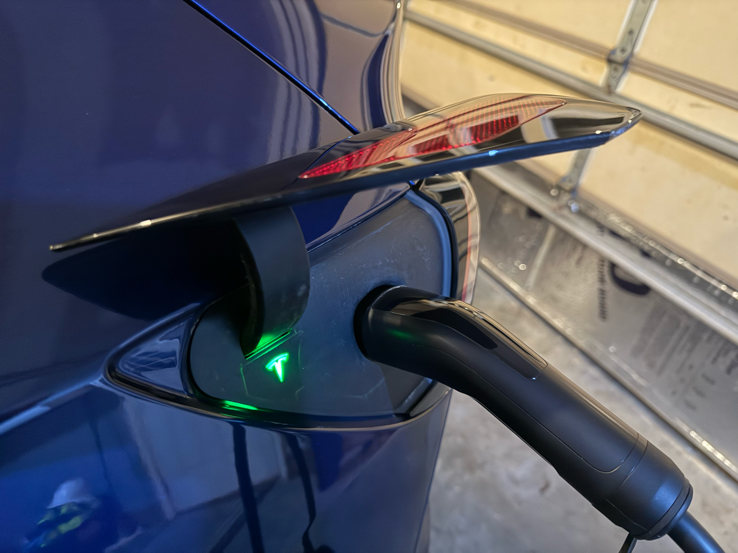 Our 2022 Tesla Model Y "Major Tom" sipping electrons from our home charger