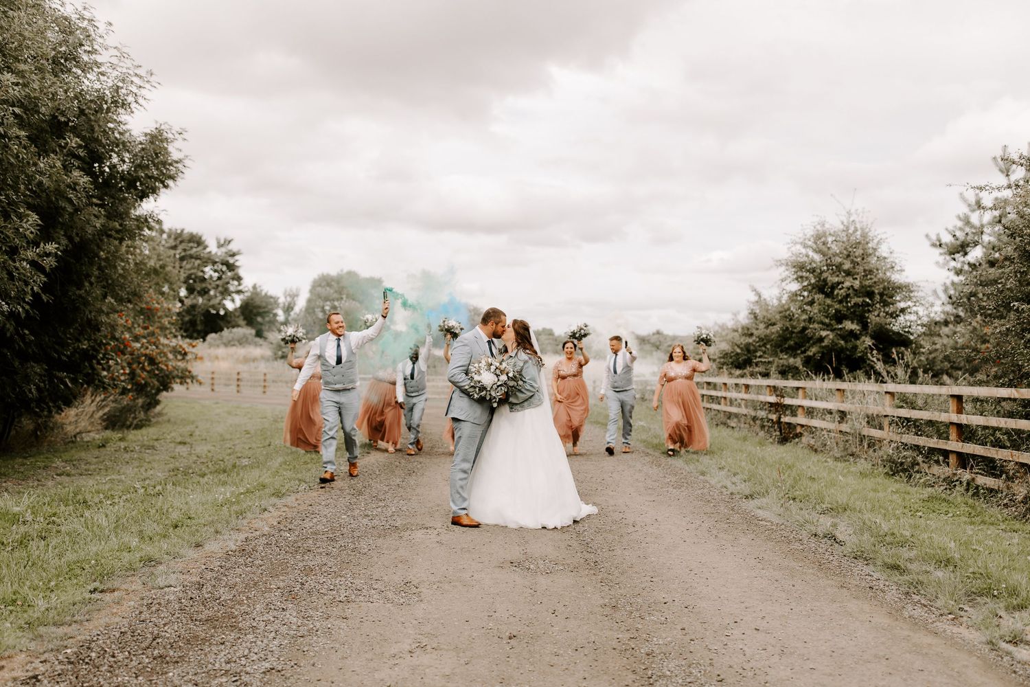 Bradbury Glade tipi Wedding with smoke bombs