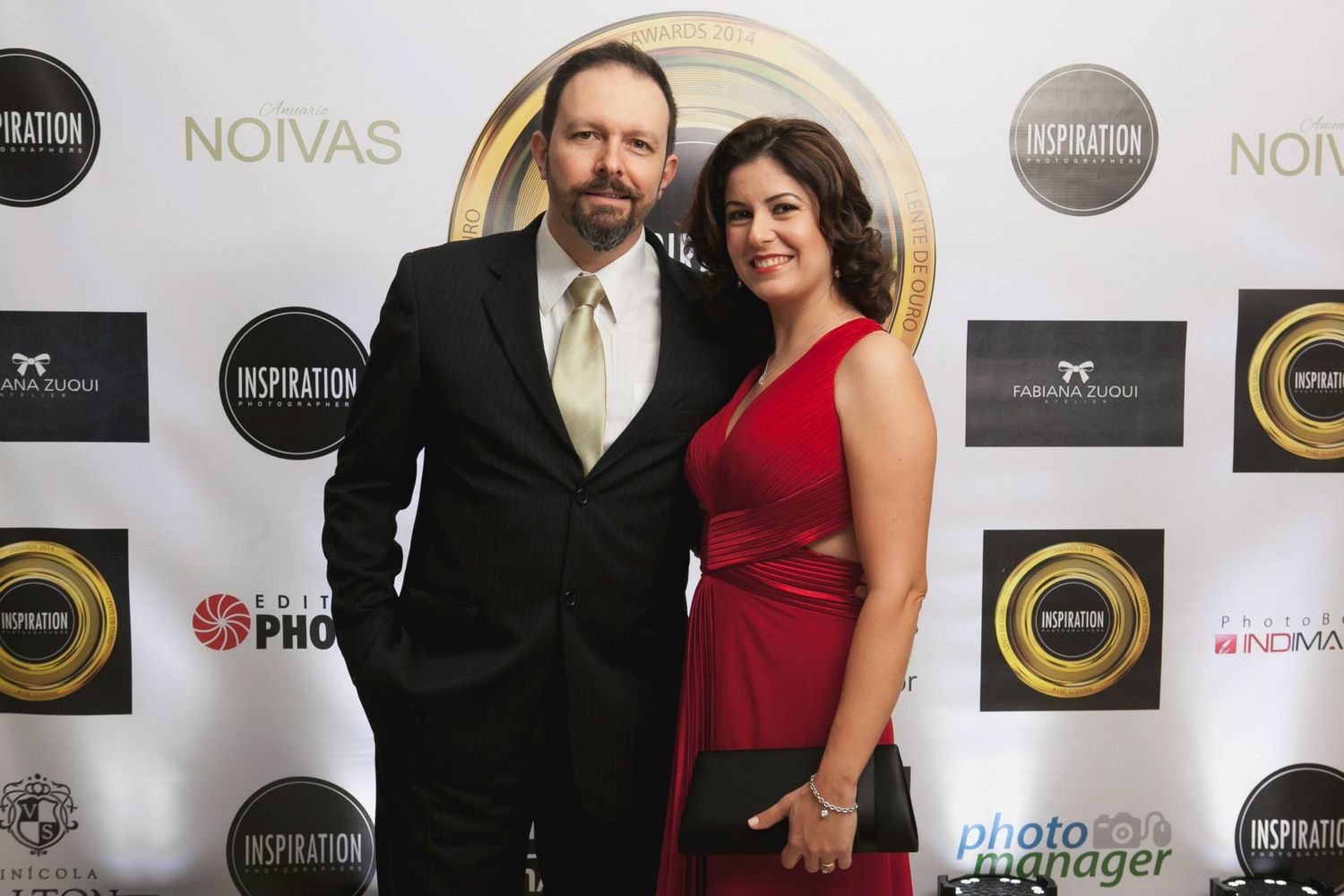 Fernanda Marques e Reinaldo Martins na cerimônia do prêmio Lente de Ouro em 2014.