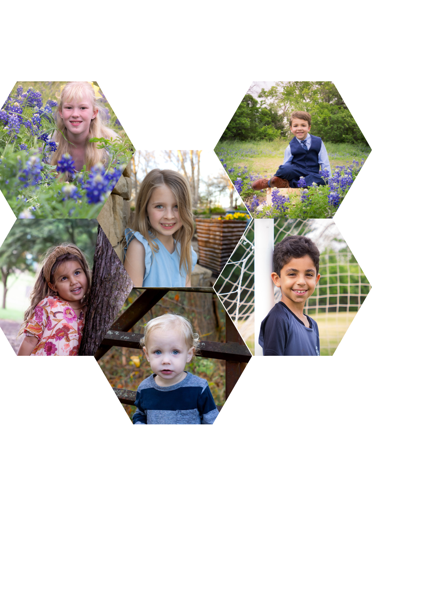 collage of children portraits DFW TX