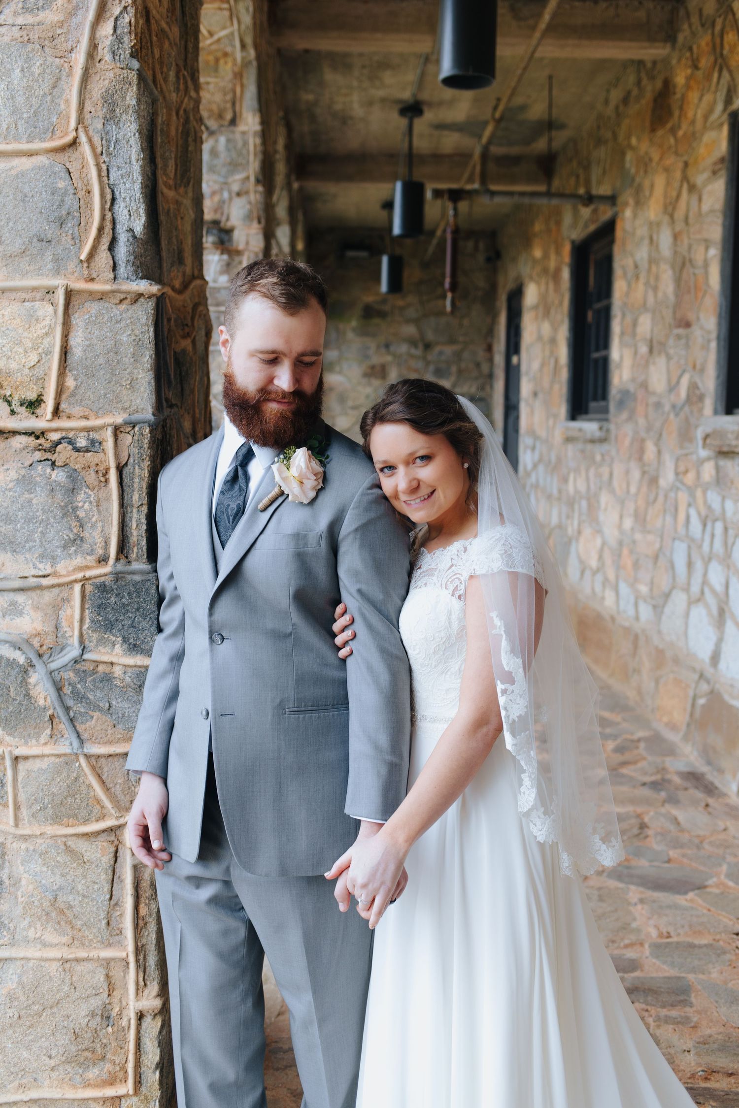 Bride and Groom portraits at spring wedding in North Georgia at Cornelia Community House