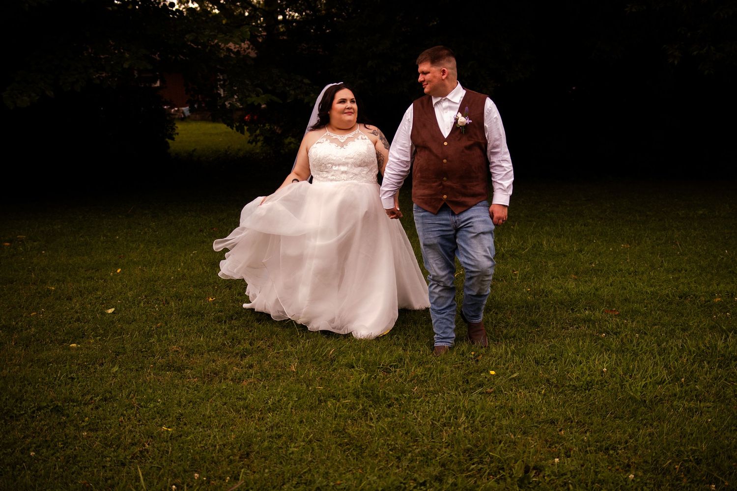 A sequence of intimate wedding photos showing couples embracing and sharing emotional moments during their celebration.