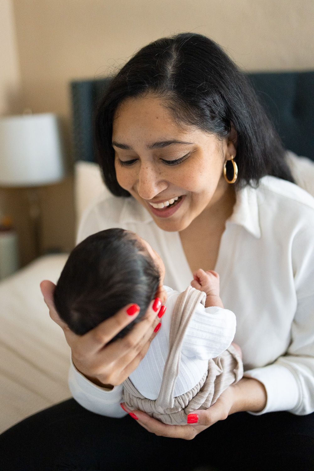 Cindy Tucey Photography based in Los Gatos photographs an in-home newborn photoshoot for San Jose family