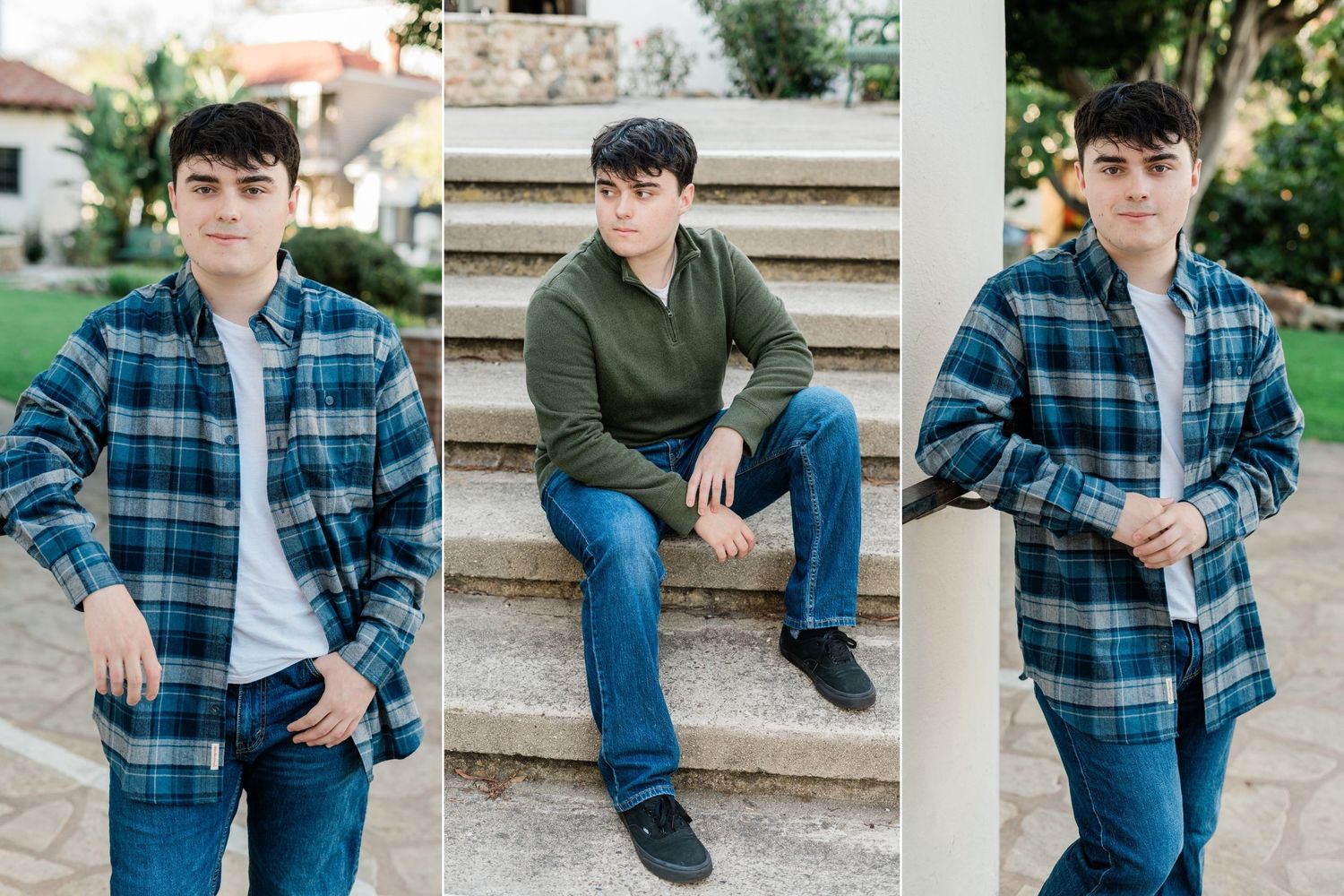 Mission Prep Senior guy Senior Photos downtown SLO at SLO Mission