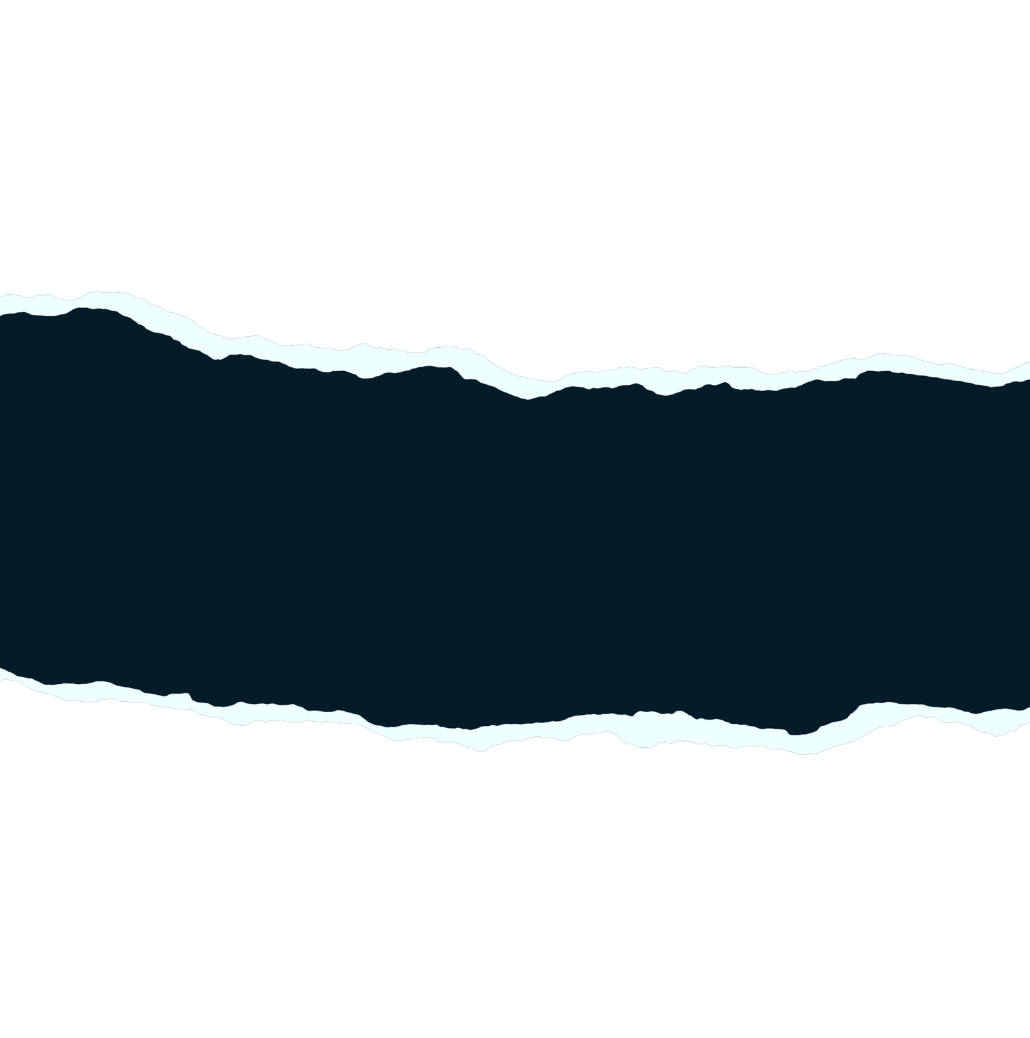 Navy blue torn paper design element on black background.