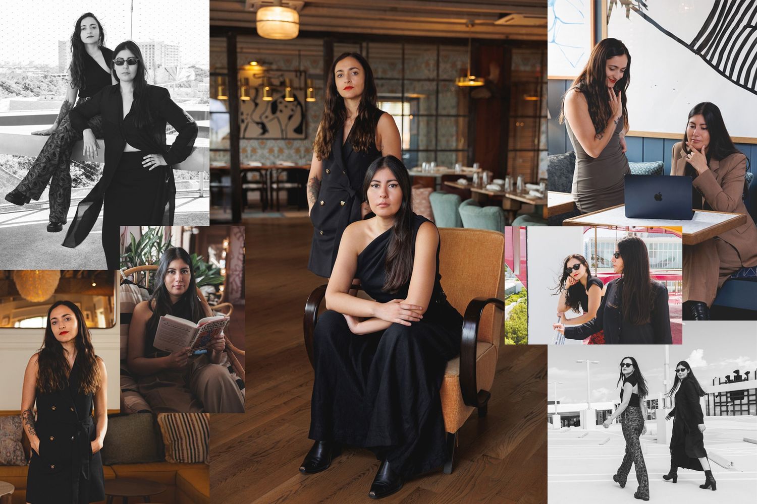 A collage of professional personal branding portraits of the girls from Raygun Agency a boutique marketing firm in Miami shot by Pati Laylle